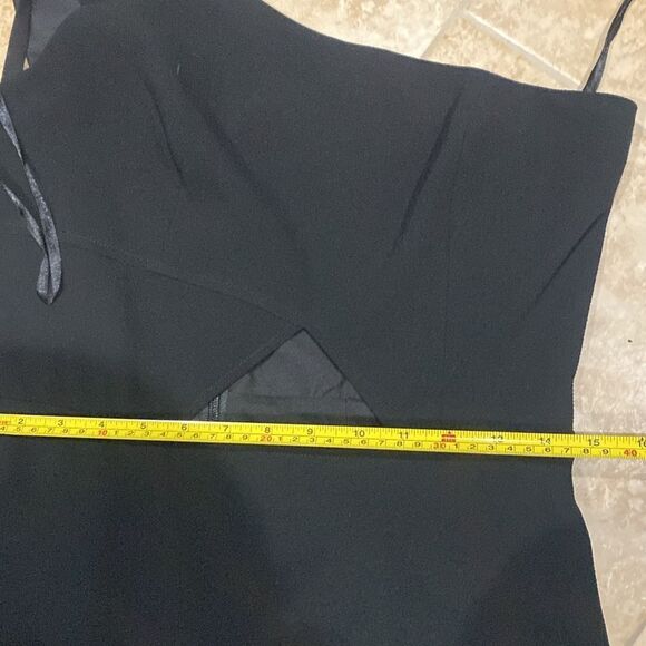 BCBGMAXAZRIA  Black One Shoulder Cut Out Front Slit Dress - Picture 6 of 6